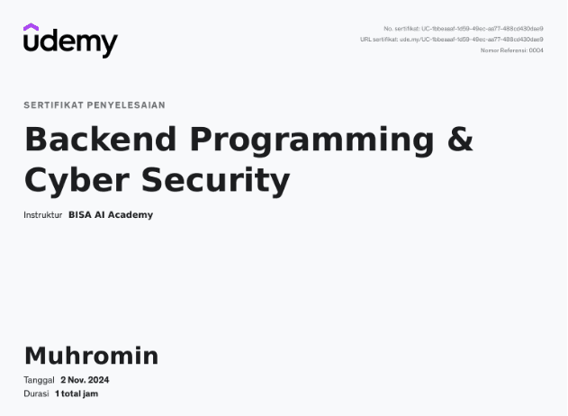 Backend Programming & Cyber Security